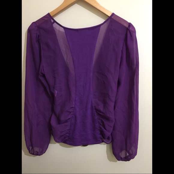 EUC Violet XOXO Faux Wrap Blouse - Picture 3 of 3